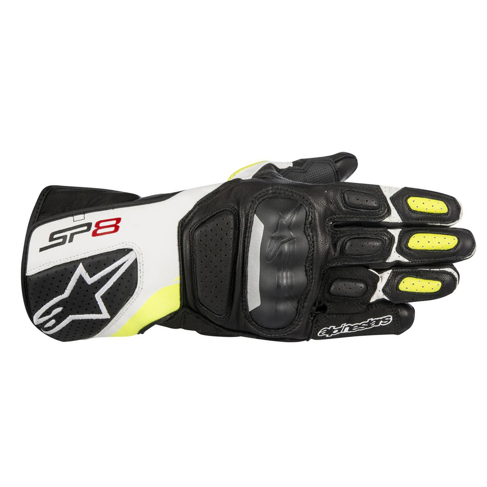 Alpinestars Alpinestars SP-8 v2 Gloves Black White & Yellow Fluo